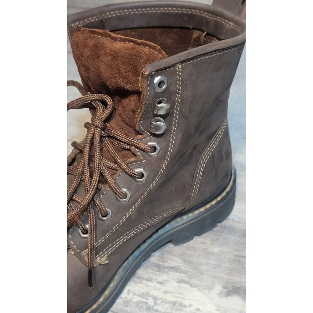 Cody James C8MR2 Men Bark Brown Leather Lace Up Square Soft Toe Kiltie Boots 9 D